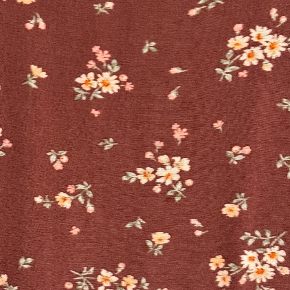 American Eagle Dress M Brown Ditzy Floral Shirtdress Ruffle Shift 90s y2k Retro - Picture 9 of 14